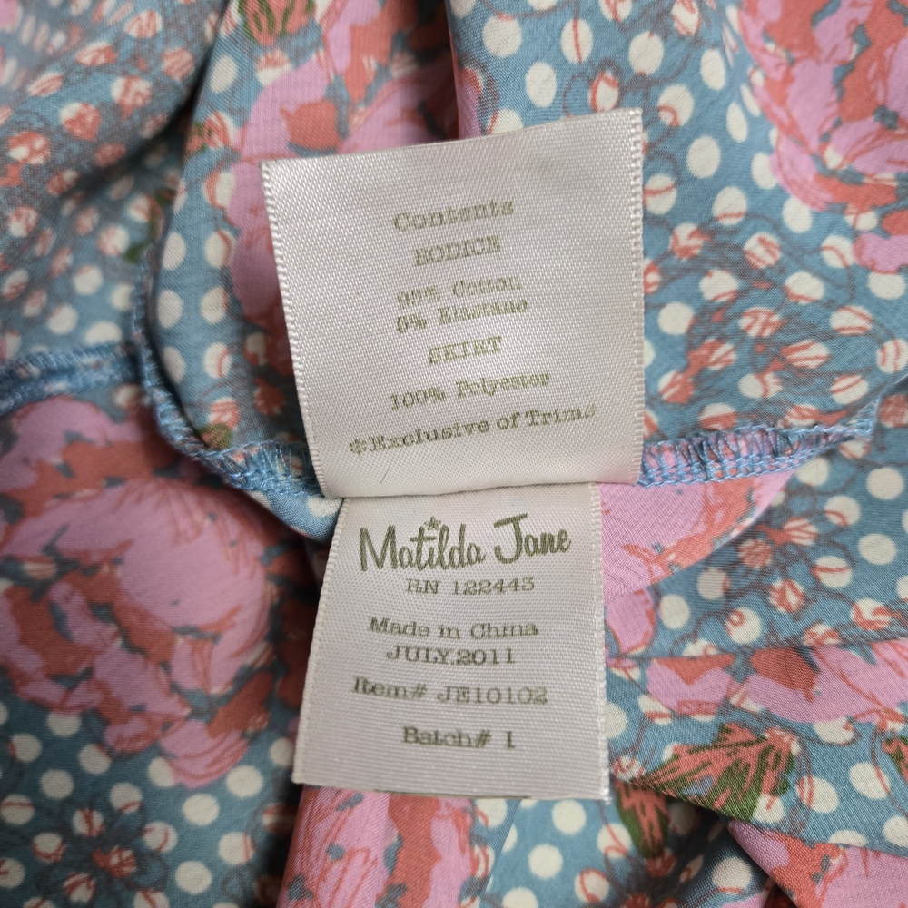 Matilda Jane Sweetheart Dress 6 Floral Polka Dot Ruffle Twirl Boutique - Picture 11 of 11